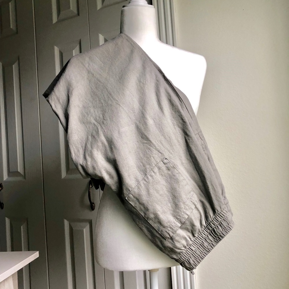 OLD NAVY | Mid-Rise Wide Leg Linen Pants | Gray